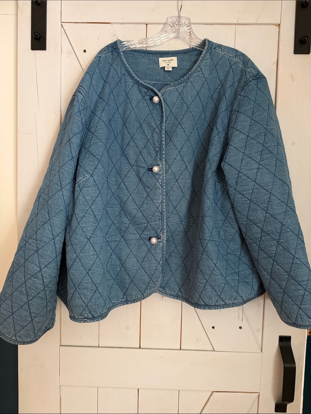 kate spade Quilted Denim Jacket - Light Blue